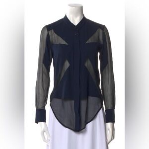 IRO Bolly Poly Blouse in Navy
